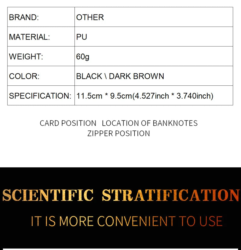 Queen of Pique Premium PU Leather Portefeuille pour Homme Slim Lightweight Durable Business Style Elegant Design