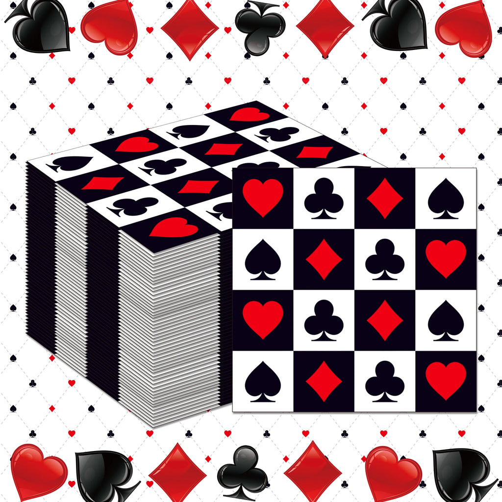 20pcs  Poker Game Card Square Guest Napkins Disposable Paper Dinner Napkin Bathroom Hand Towels Wedding Birthday Party Decor