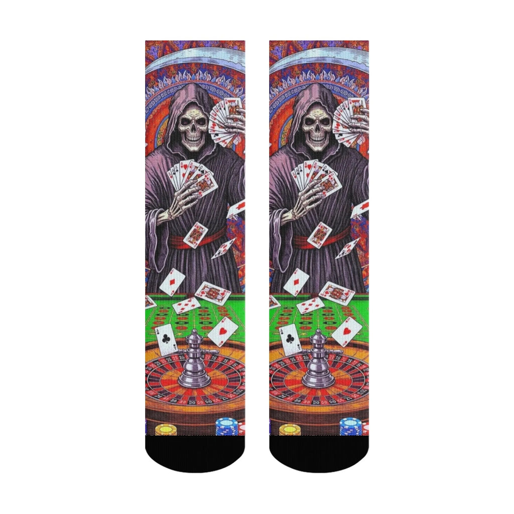 Death Gambler Socks Everyday Fits Lightweight Men's Socks Cycling Hiking Music Festivals Novel Retro Trendy Compression Socks