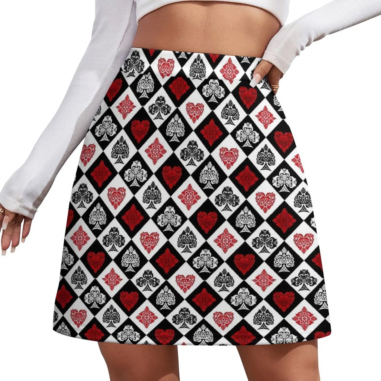 Playing Cards Casino The Gambler Skirt Summer  Y2K Casual A-line Skirts Cute Mini Skirt Ladies Graphic Oversized Skort Clothes
