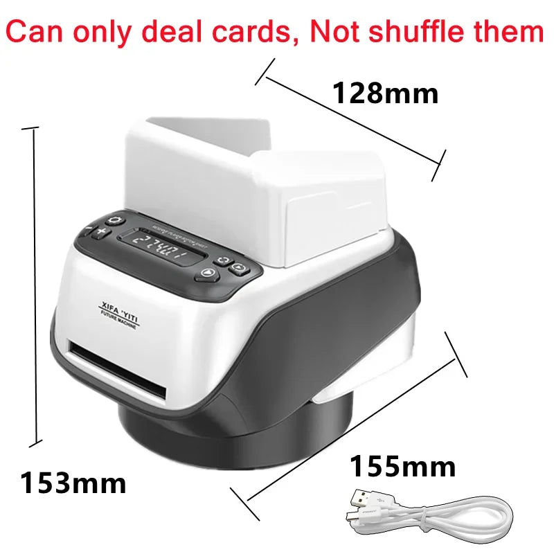 2400mAh Rechargeable Automatic Card Dealer Machine 360° Rotating Electric Poker Card Dispenser Tool For Outdoor Parties