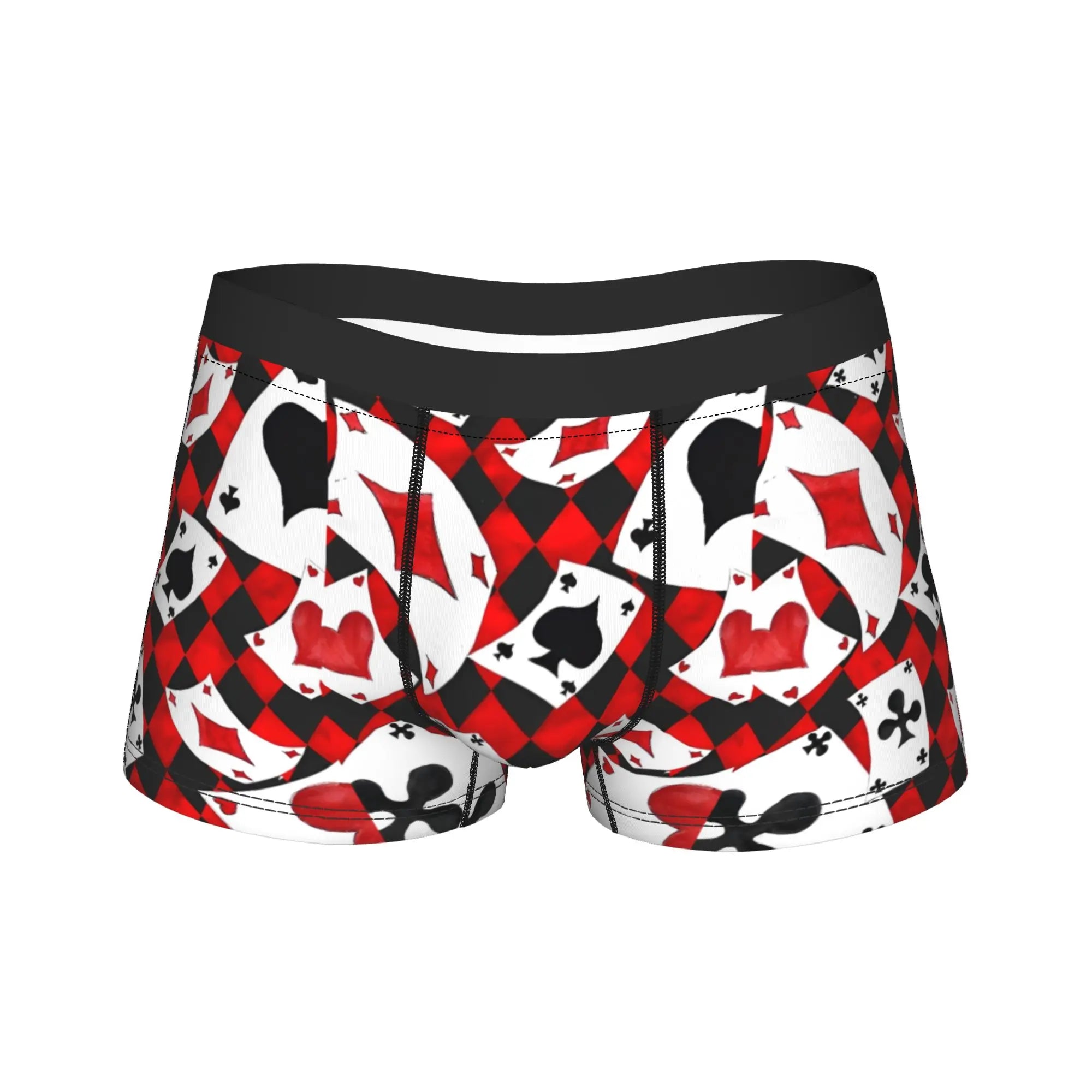 Men Boxer Briefs Shorts pants Panties King Of Hearts Blackjack Cards Poker 21 K Breathable Underwear Male Humor Plus Size Underpants