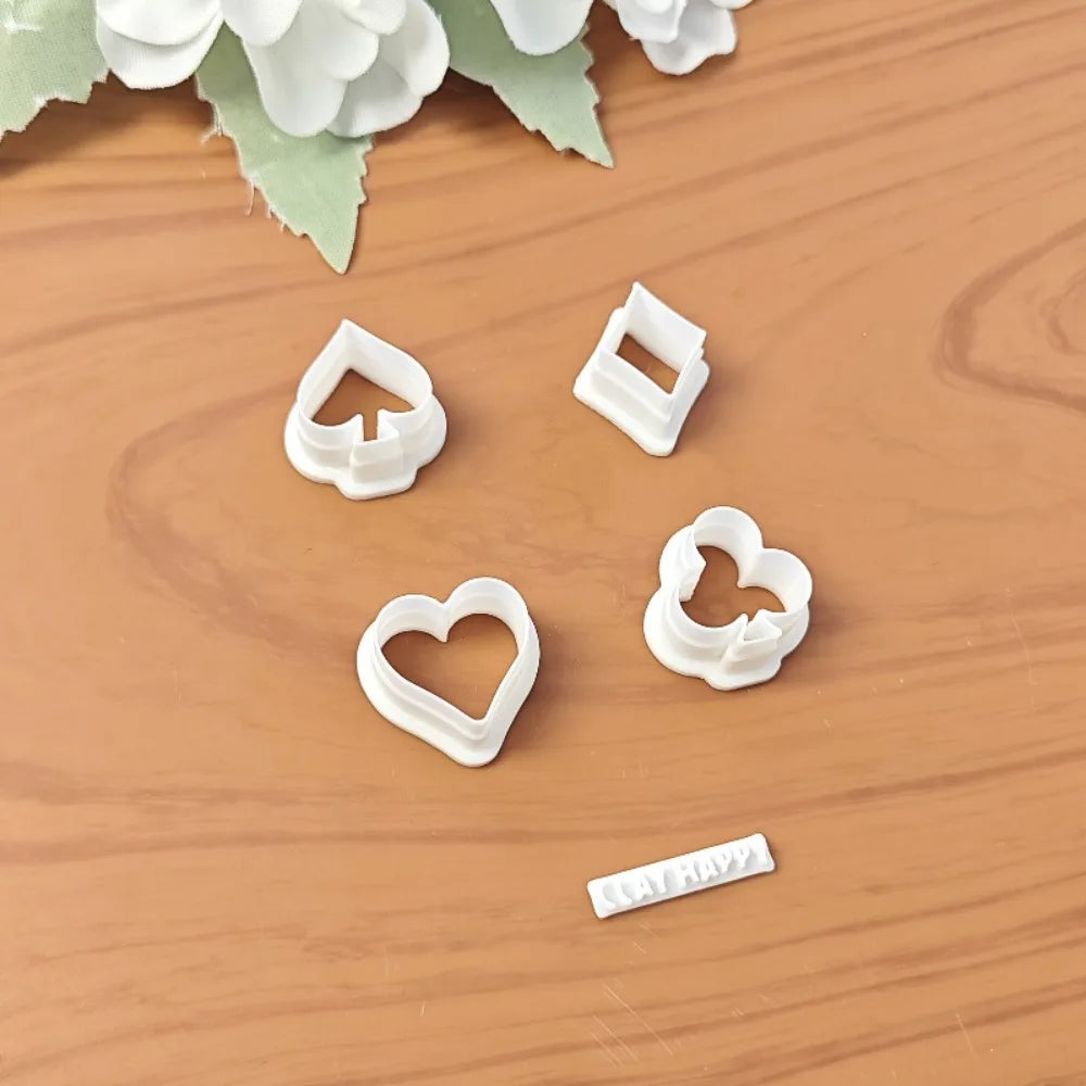 5Pcs Poker Suit Clay Cutters, Heart Spade Diamond Club Shapes for Poker Themed  Polymer Clay Earrings & Crafts Jewelry Making