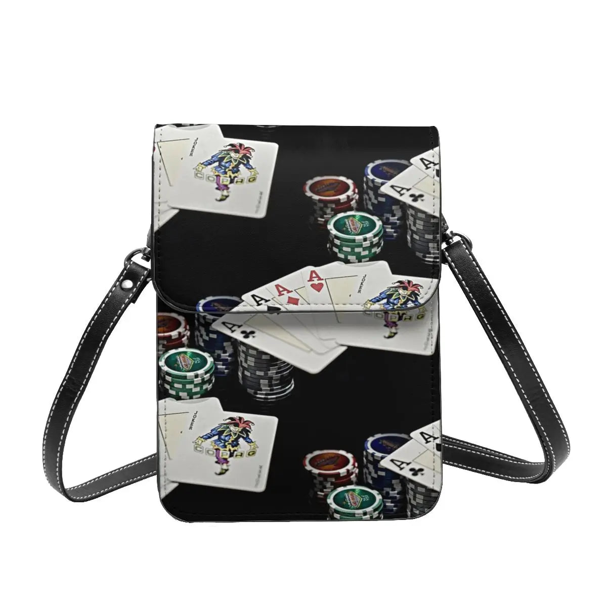 Poker Shoulder Sac KING OF HEARTS Work Leather Mobile Phone Sac Female Cadeau Vintage Sacs