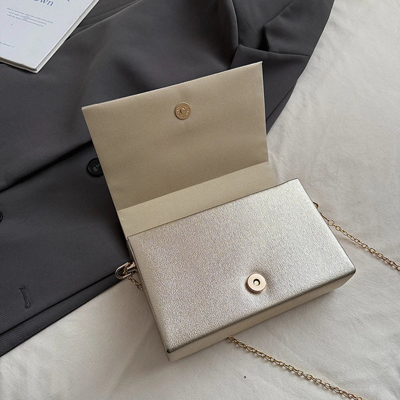 Sac à Main Pochette Femme Strass Poker Cœur — Chaîne Dorée Bandoulière Soirée