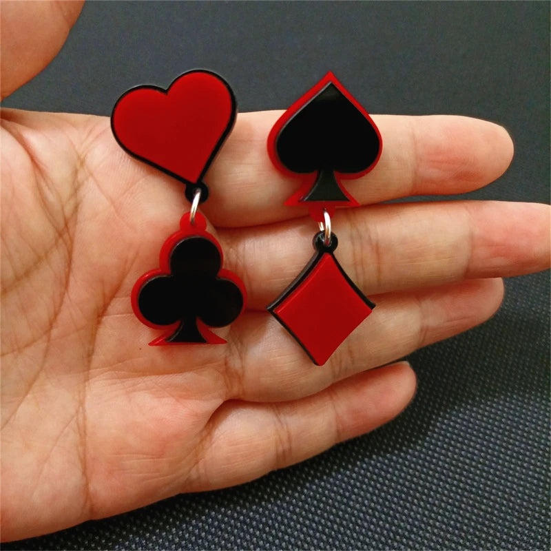 KUGUYS Poker Sign Drop Earrings