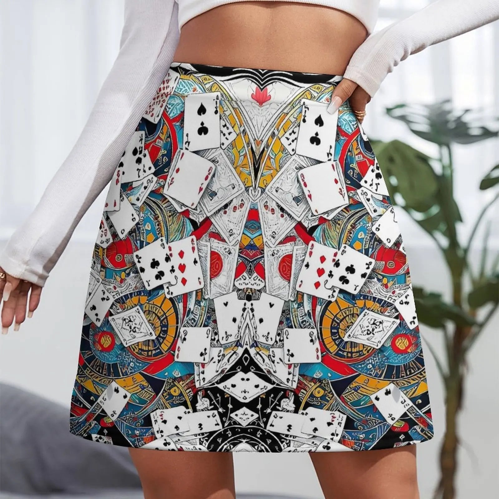 Playing Cards Casino The Gambler Skirt Summer  Y2K Casual A-line Skirts Cute Mini Skirt Ladies Graphic Oversized Skort Clothes