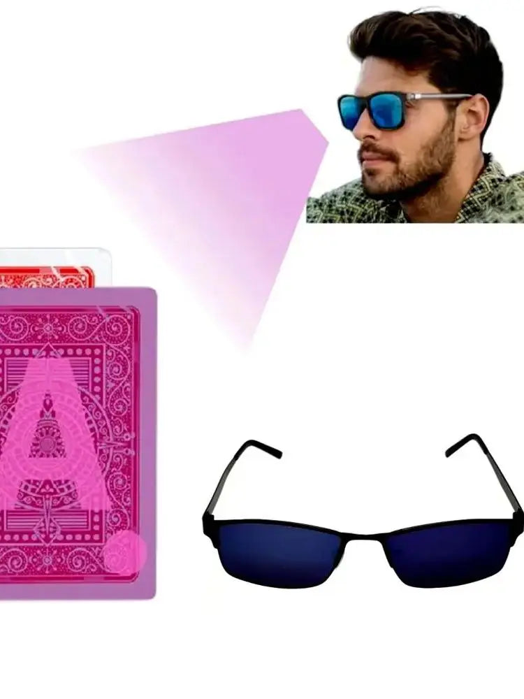 Infrared Ink Sunglasses Invisible X-ray Red Light Glasses For Infrared Marked Playing Cards(Only Glasses)