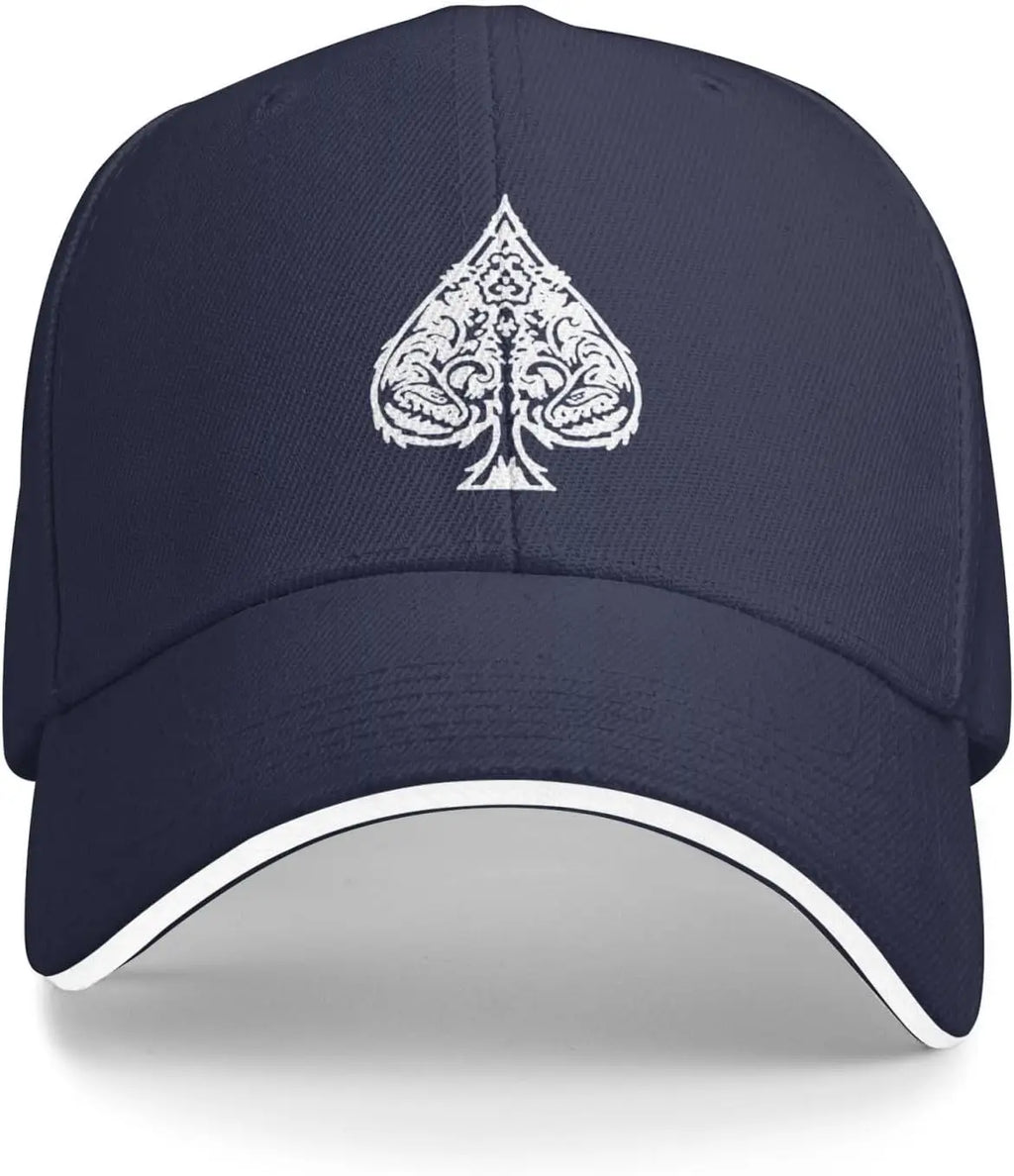 Poker Ace of Spades Baseball Cap Unisex Classic Adjustable Sandwich Baseball Cap