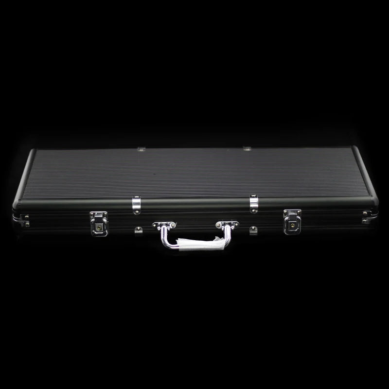Professional Black Handheld Aluminum Poker Chips Case Texas Hold'em Poker Chip Box Club Home Game ABS Aluminum Chips Storage Box