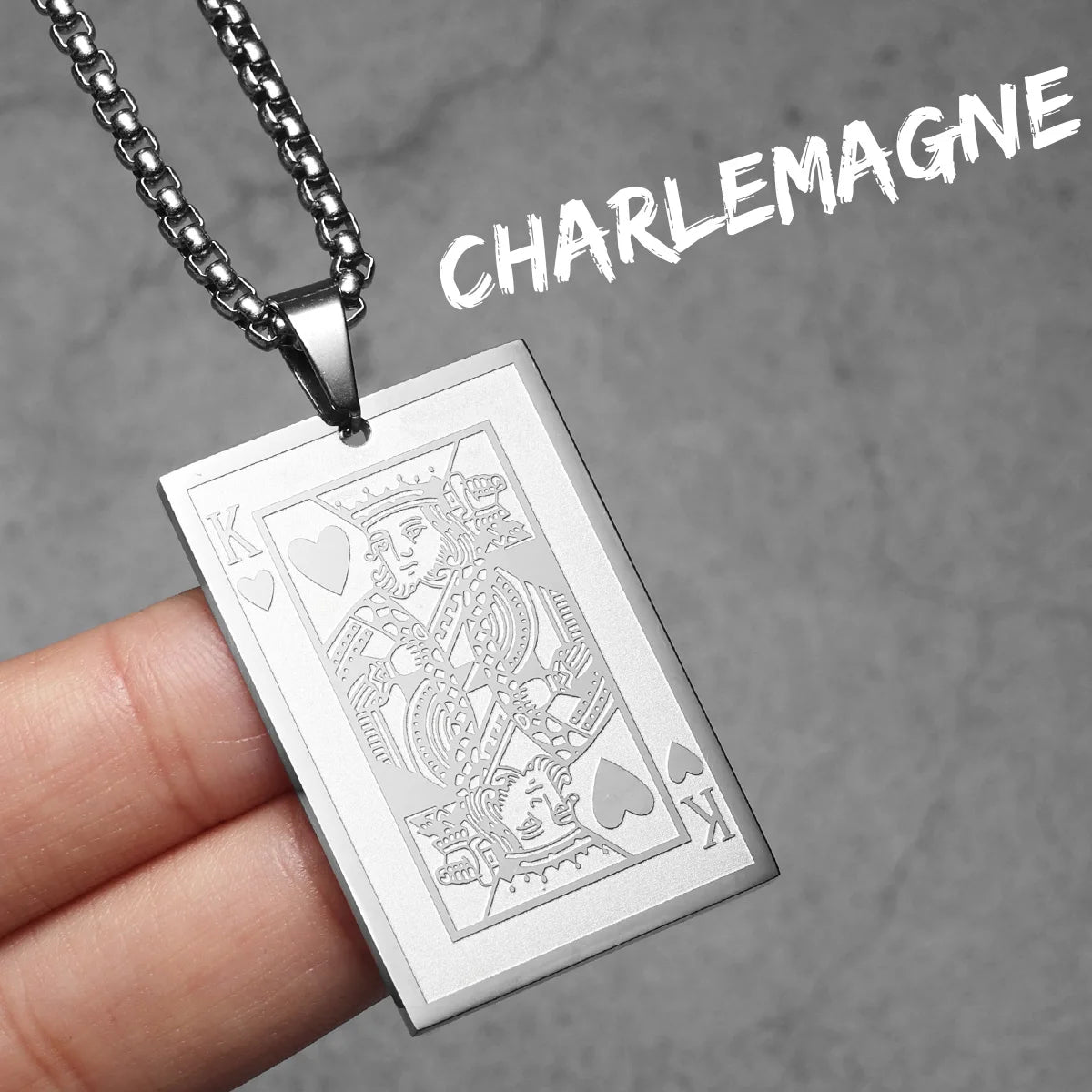 Spade King Skull Poker Stainless Steel Men Necklaces Pendants Chain Punk for Boyfriend Male Jewelry Creativity Gift Wholesale