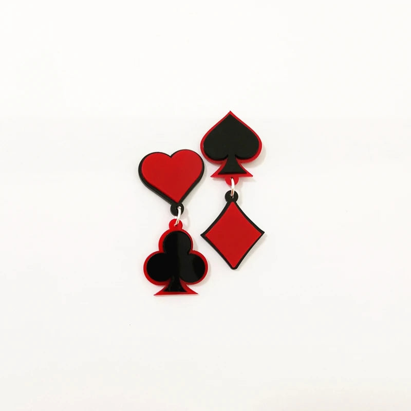 KUGUYS Poker Sign Drop Earrings