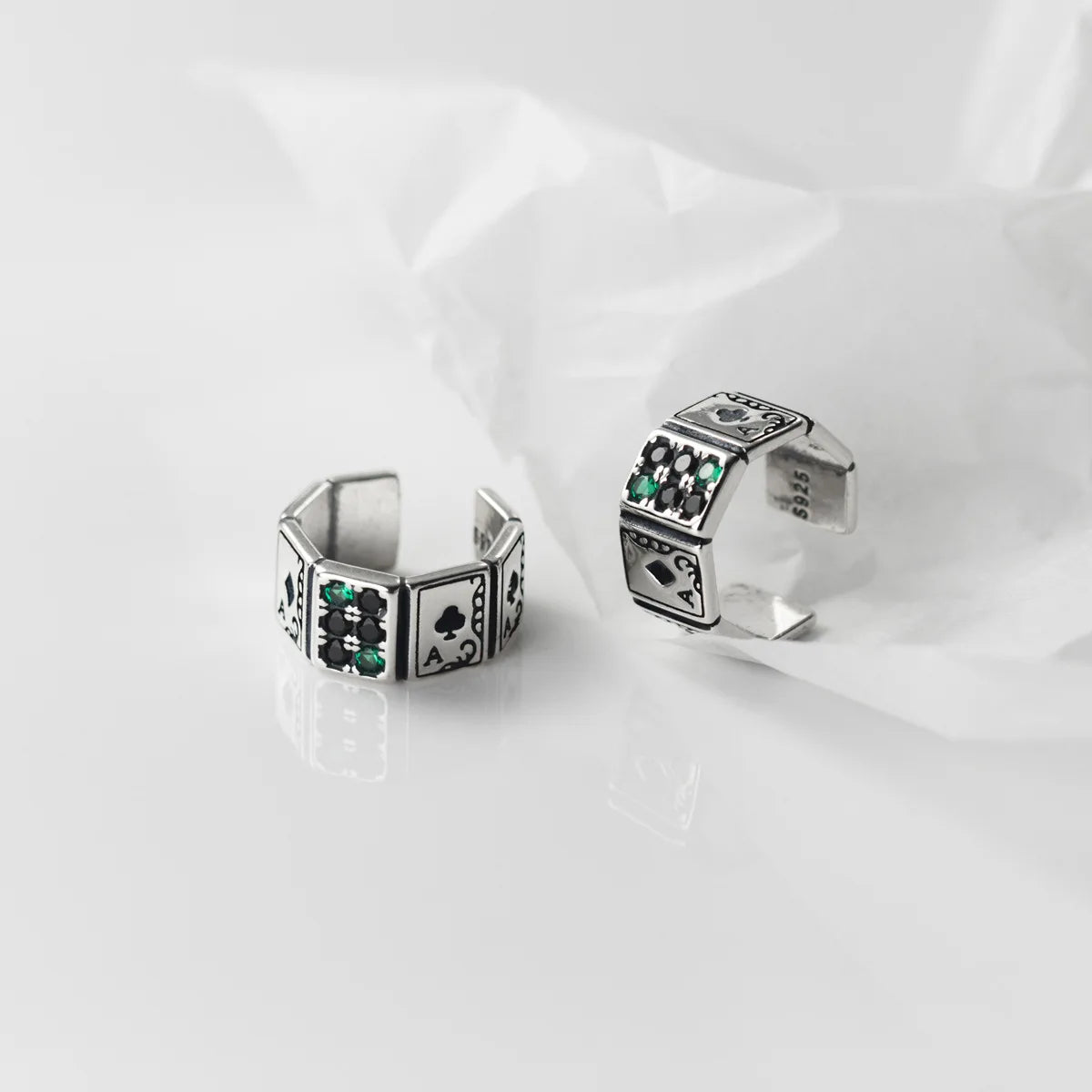 Korean 925 Sterling Silver Vintage Personality Hip-hop Punk Poker Clip Earrings for Men S925 Party Jewelry Gift Aretes De Mujer