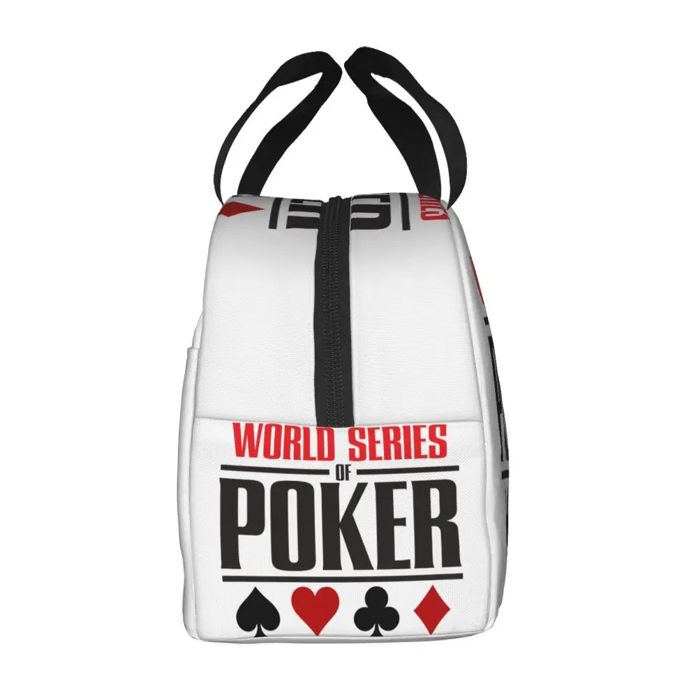 Poker Four Suits Portable Lunch Box Étanche Card Game Players Cooler Thermal Food Insulated Lunch Bag School Children Student