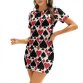 Casino Fun Short-Sleeved Dress Bride dresses chic and elegant woman dress dress for women summer elegant
