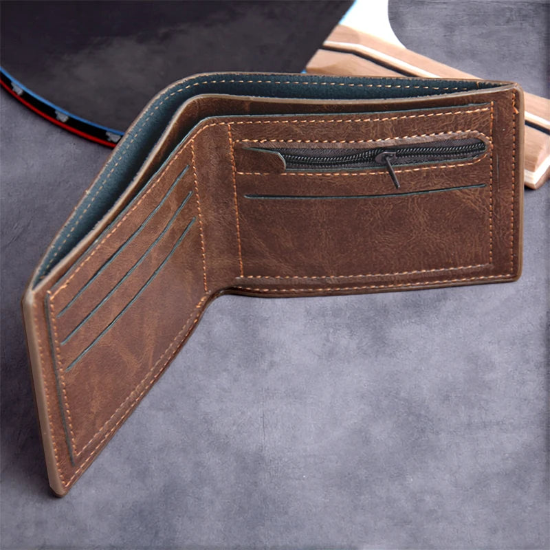 Queen of Pique Premium PU Leather Portefeuille pour Homme Slim Lightweight Durable Business Style Elegant Design