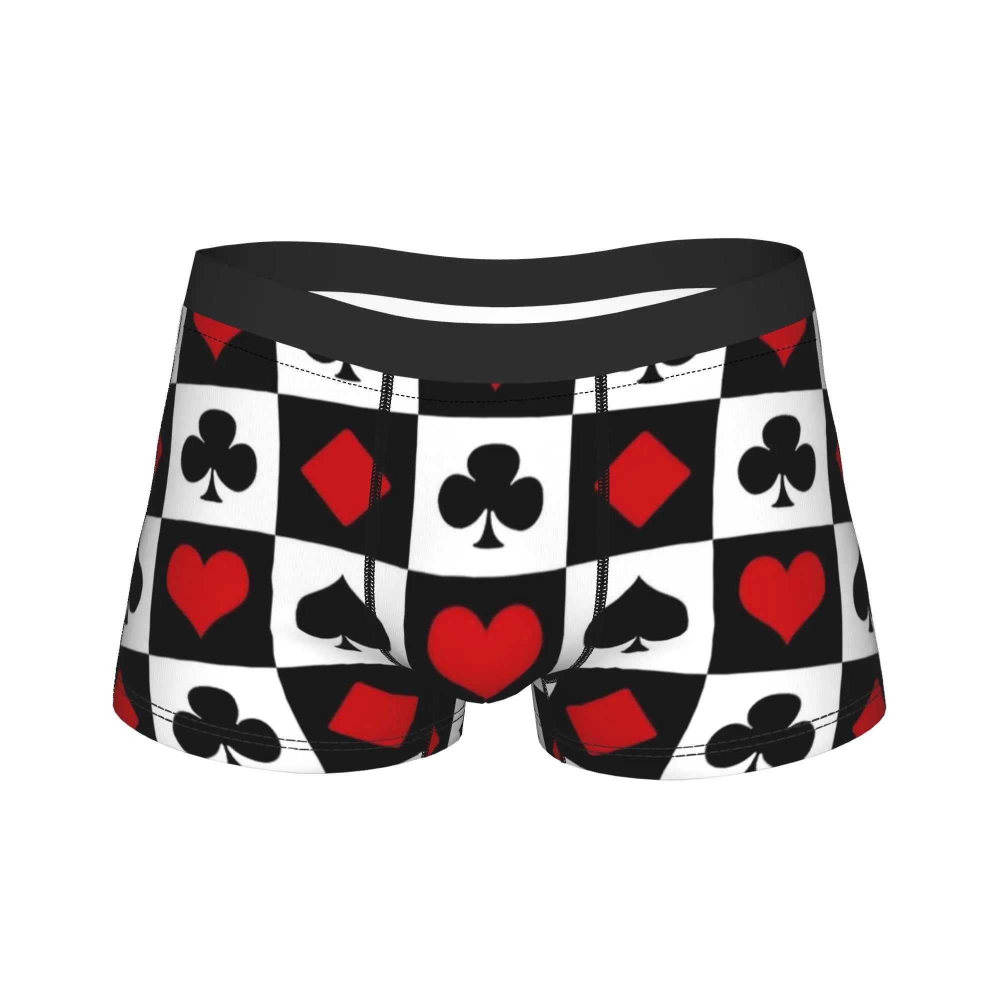 Playing cards suit symbols Underwear  Elastic Underpants Custom DIY Boxer Brief For Men 3D Pouch Plus Size Boxershorts