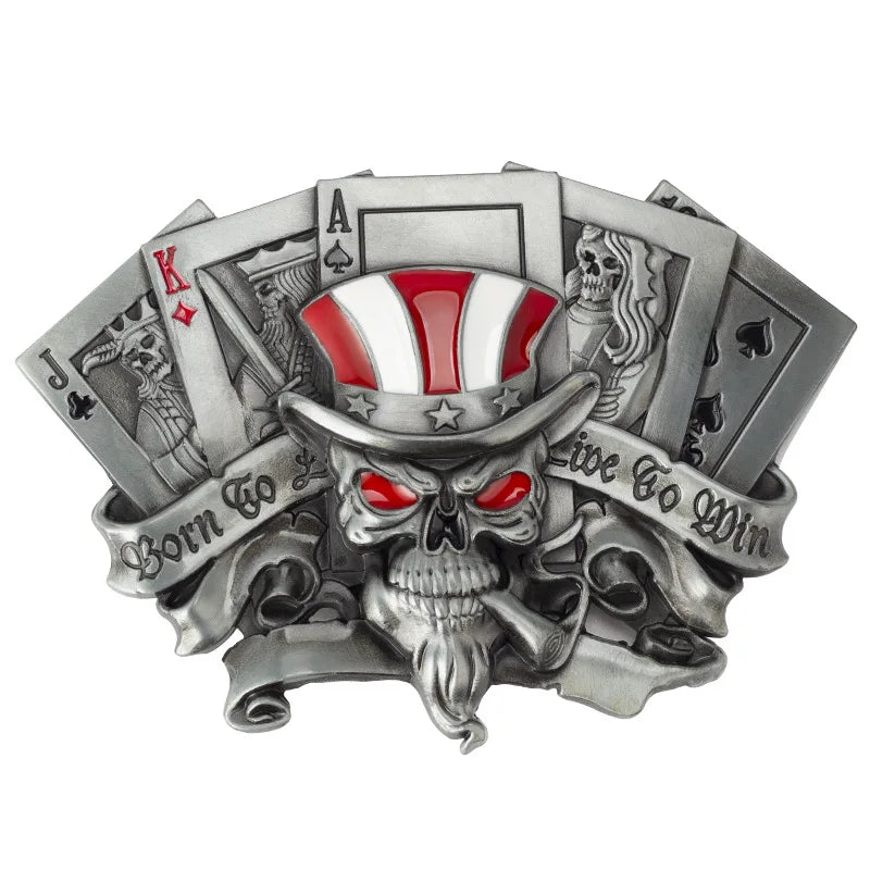 Poker Joker Ceinture Boucle Royal Flush Straight  Punk Style Rock Music Clothing Accessories