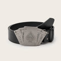 Vintage-style Femme's Faux Leather Ceinture Poker-themed Metal Boucle Ceinture pour Both Homme et Femme Punk-style Jeans Ceinture