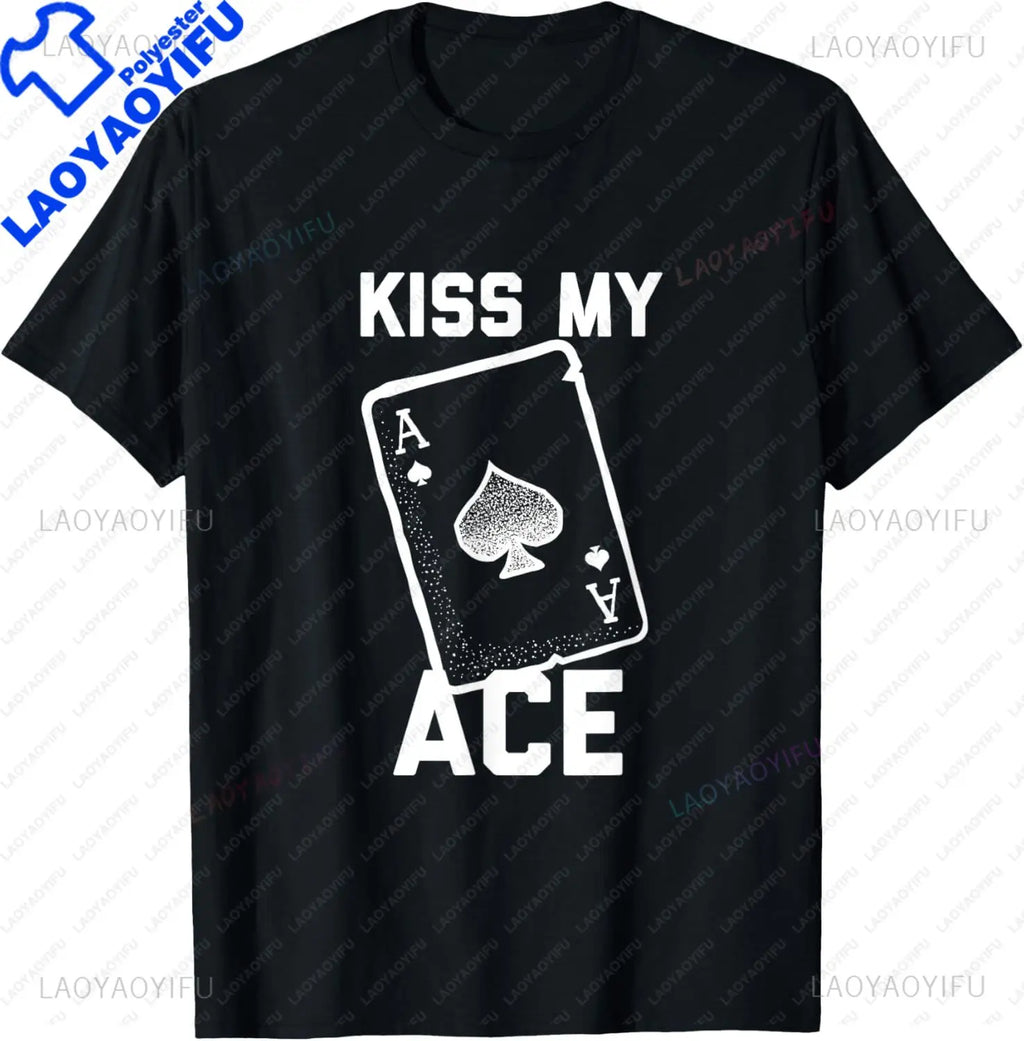T-Shirt Poker Humour "Kiss My Ace" - Vintage Streetwear Unisexe
