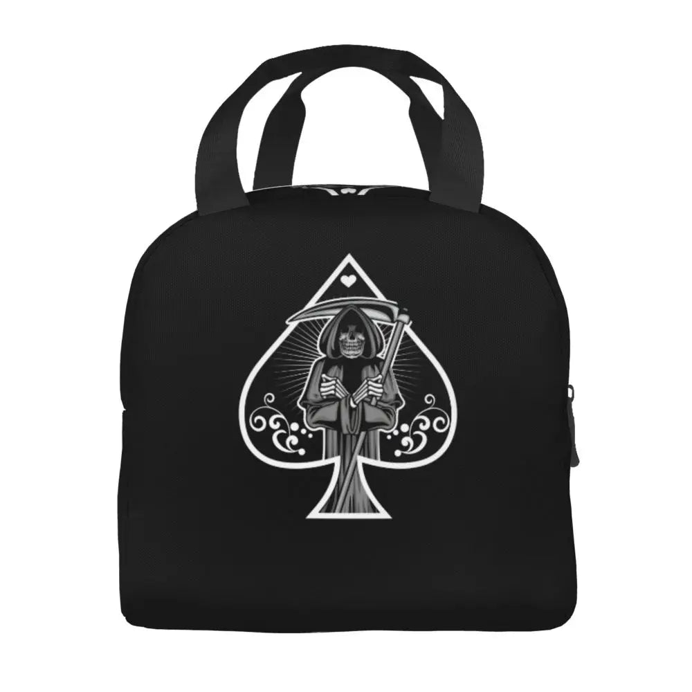 Poker Four Suits Portable Lunch Box Étanche Card Game Players Cooler Thermal Food Insulated Lunch Bag School Children Student
