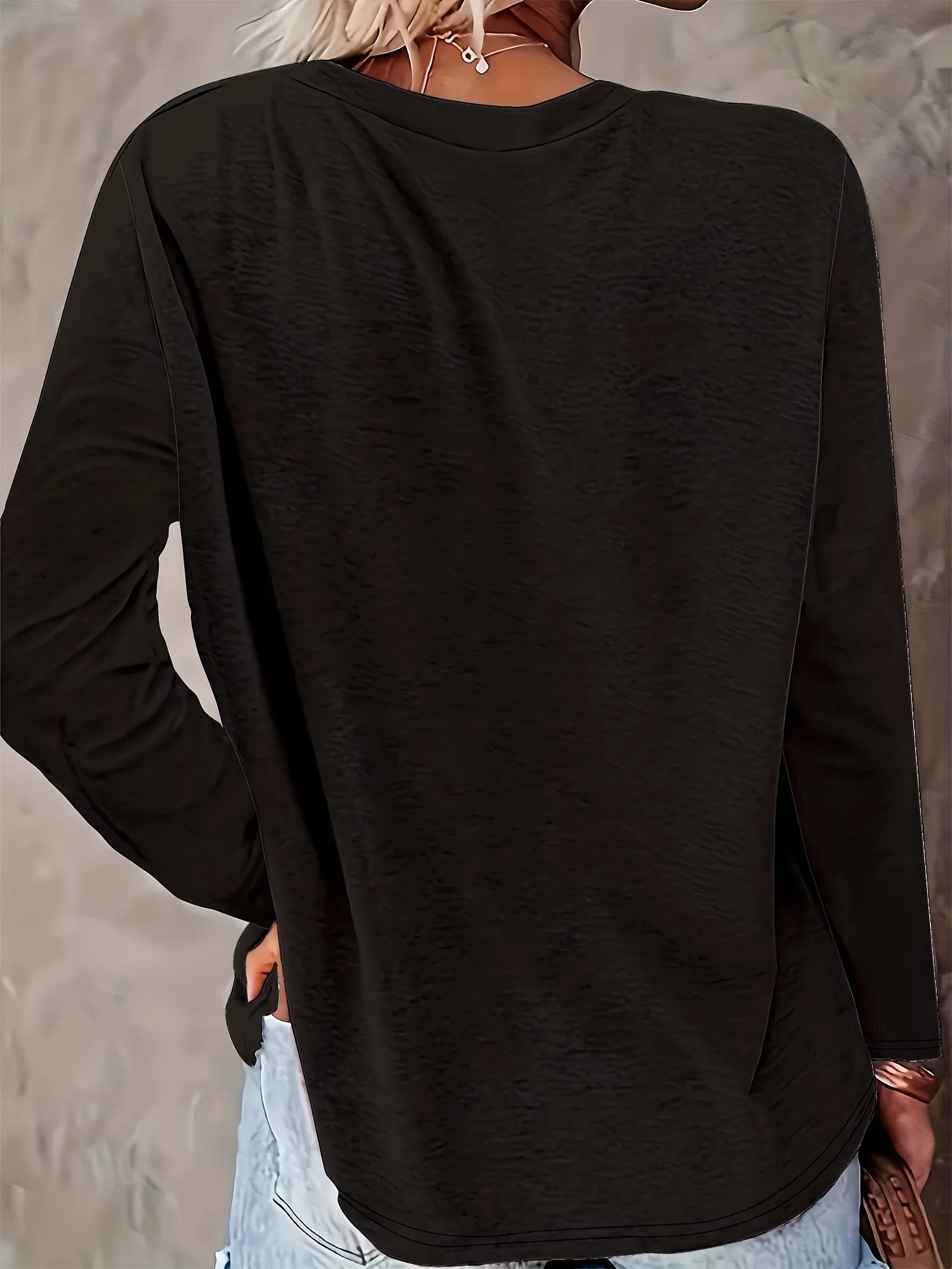 100% pure cotton women's spring and autumn comfortable casual long sleeved poker card Q queen pattern printed round neck T-shirt