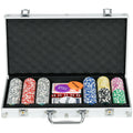 SPORTNOW Poker briefcase complete, lock, Poker box with 5 dice 2 set of cards 3 buttons 1 Carpet in