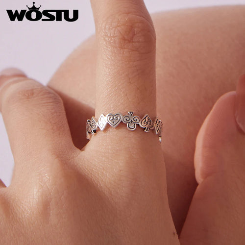 Bague Poker Ouvrant Argent 925 — Vintage Réglable Femme Fête | Bijou Poker Cadeau