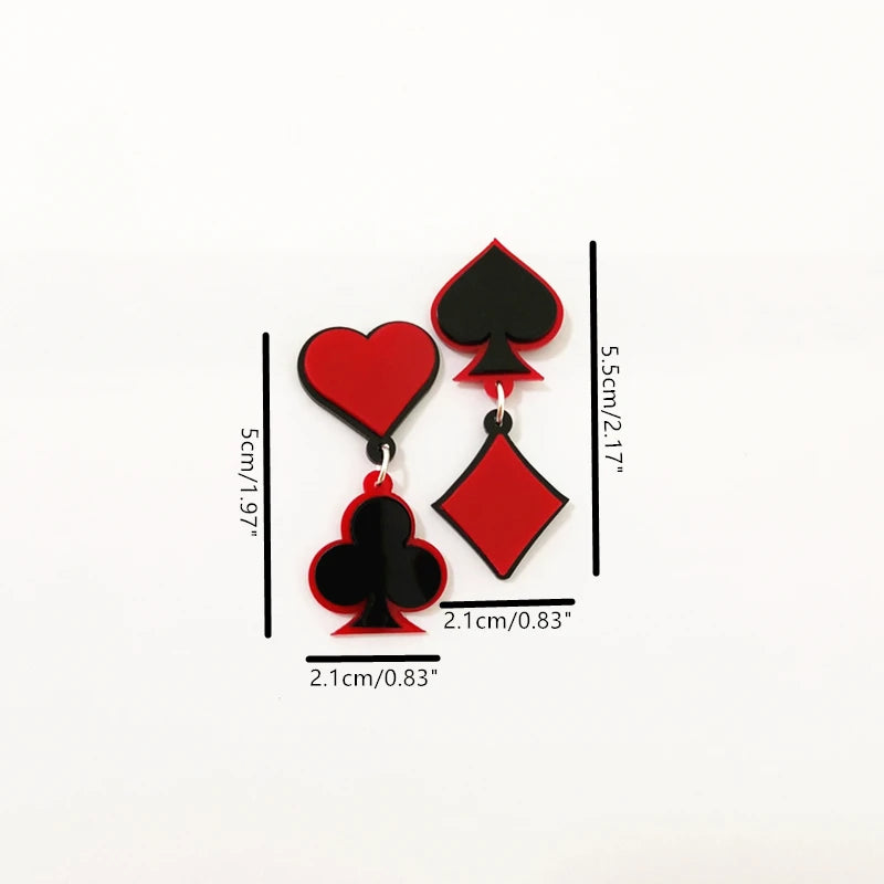 KUGUYS Poker Sign Drop Earrings