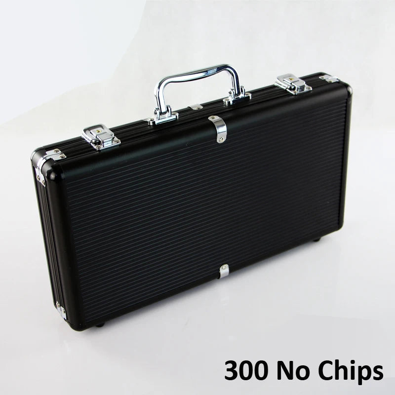 Professional Black Handheld Aluminum Poker Chips Case Texas Hold'em Poker Chip Box Club Home Game ABS Aluminum Chips Storage Box