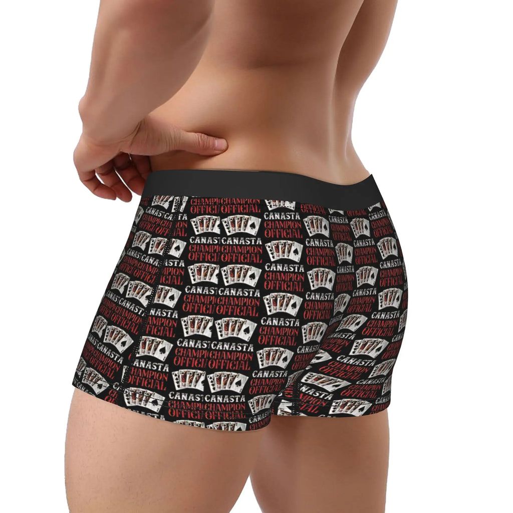 Champion Gambling Poker Card Game Underwear  Males Boxer Brief Novelty Boxer Shorts High Quality Pattern Plus Size Panties