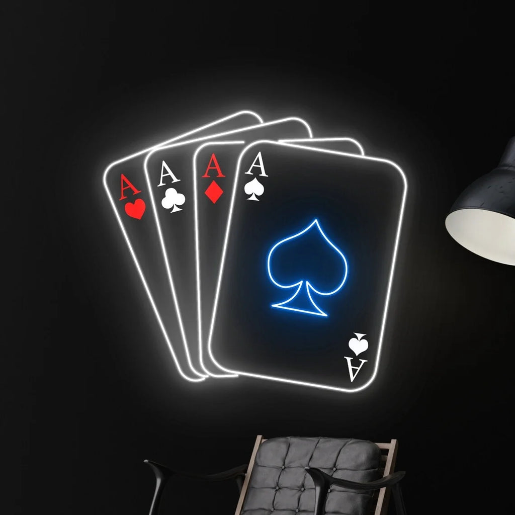 Poker Casino Neon Sign Poker Casino Led Sign Custom Casino Neon Light Gambling Casino Poker Decor Wall Led Neon Sign Christmas G