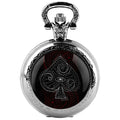 Poker Glass Dome Pocket Watch Arabic Numeral Dial Vintage Men Women Necklace Pendant Creative Clock Gift Reloj De Bolsillo