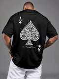 Ornate Ace of Spades Print on Premium Soft 100% Cotton Mens T shirt Perfect for Summer Night Outs and Casino Vibes
