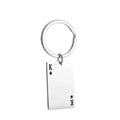 Trendy Playing Card Keychain Classic Stainless Steel Spades Heart Ace Poker Pendant with Key Holder for Men Backpack Accessories