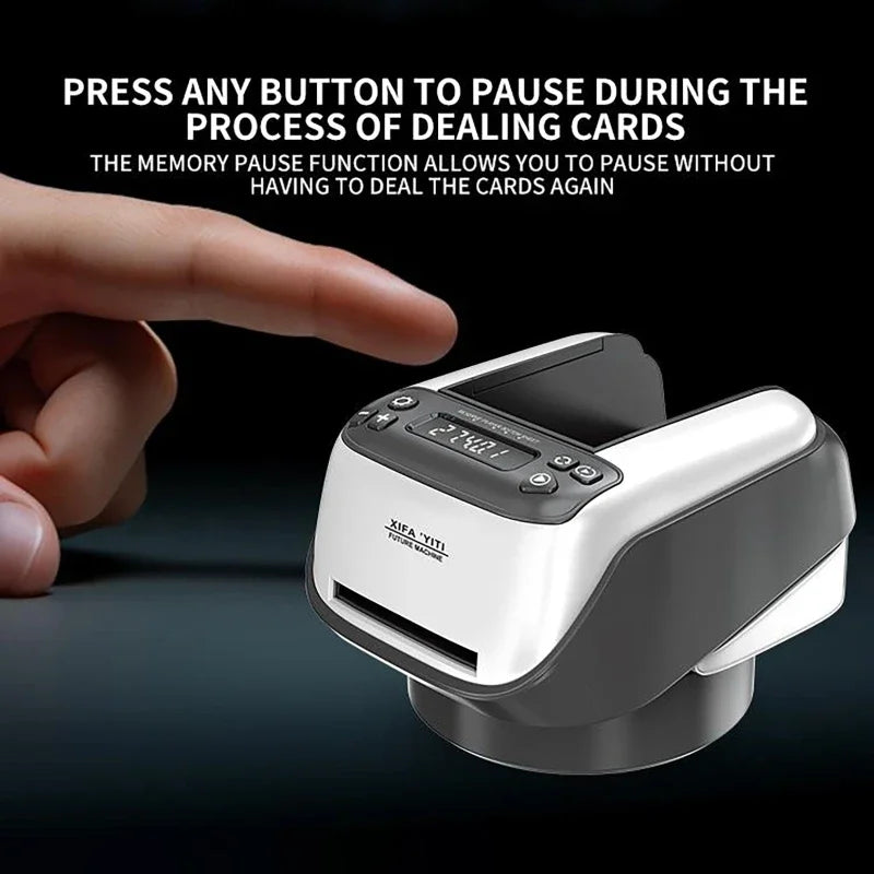 2400mAh Rechargeable Automatic Card Dealer Machine 360° Rotating Electric Poker Card Dispenser Tool For Outdoor Parties