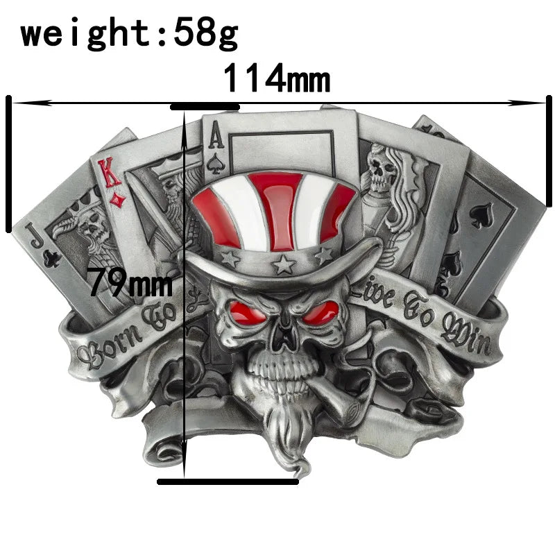 Poker Joker Ceinture Boucle Royal Flush Straight  Punk Style Rock Music Clothing Accessories