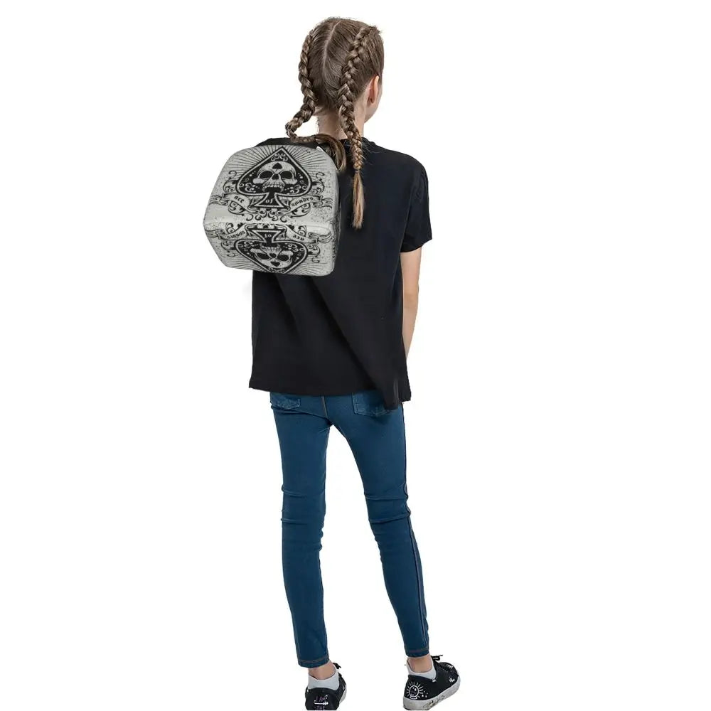 Poker Four Suits Portable Lunch Box Étanche Card Game Players Cooler Thermal Food Insulated Lunch Bag School Children Student