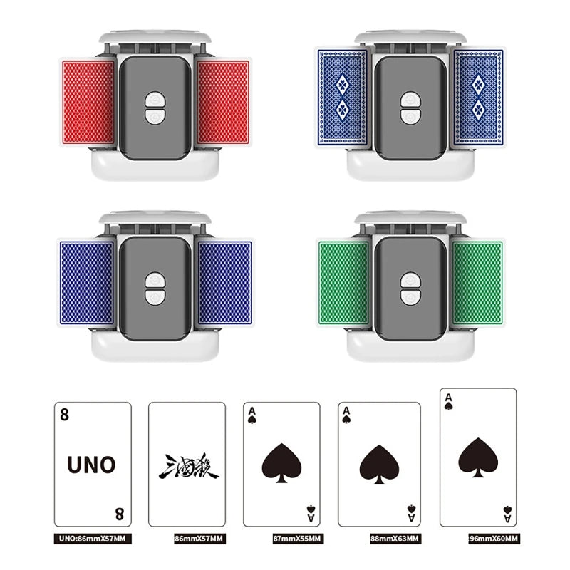 Type-C Port Automatic Card Shuffler 4 Deck Electric Casino Card Shuffler Rechargeable Cordless Poker Machine Card Dealer Machine