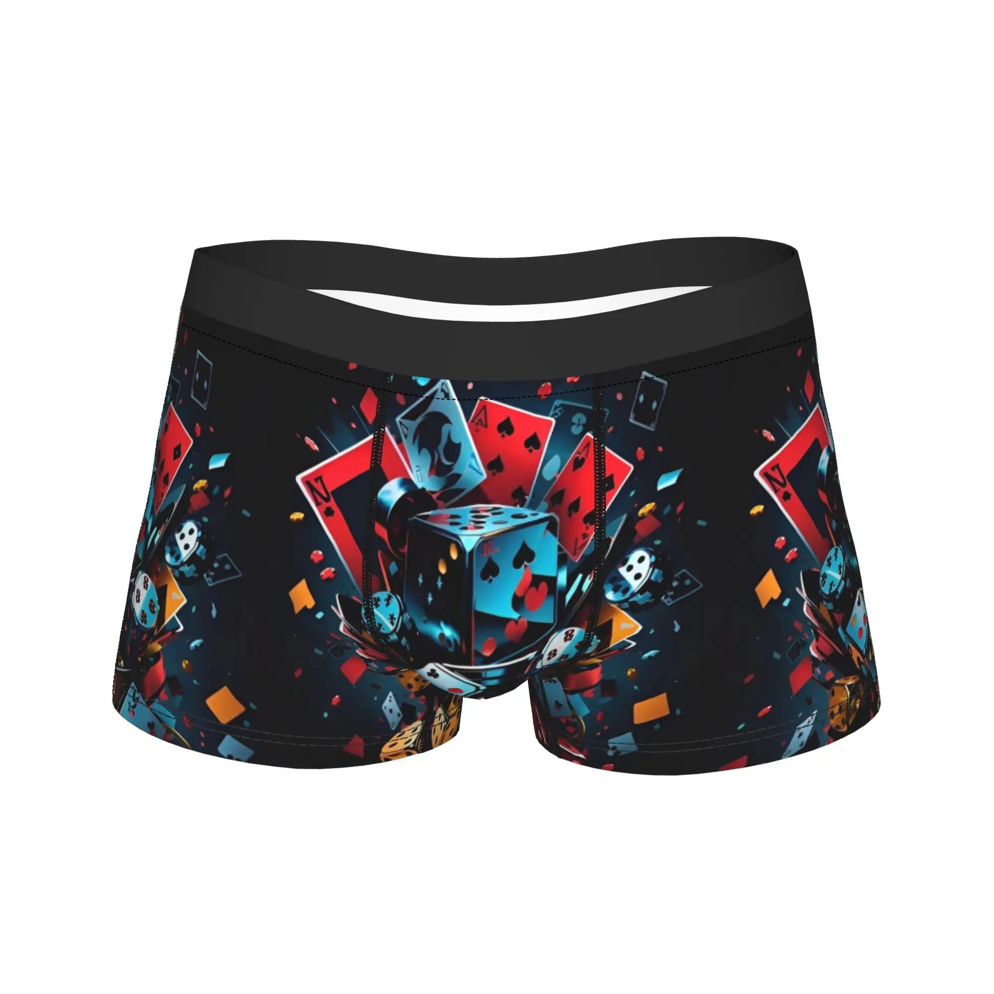 Men Boxer Briefs Shorts pants Panties King Of Hearts Blackjack Cards Poker 21 K Breathable Underwear Male Humor Plus Size Underpants