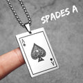 Spade King Skull Poker Stainless Steel Men Necklaces Pendants Chain Punk for Boyfriend Male Jewelry Creativity Gift Wholesale