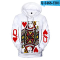 Hoodie King & Queen Poker - Imprimé Cartes K & A 3D