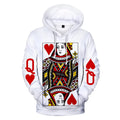 Sweat à Capuche King & Queen Poker - Imprimé Cartes K & A 3D