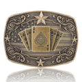 Western Ceinture Boucle pour Homme, Vintage Poker Cowboy Ceinture Boucles