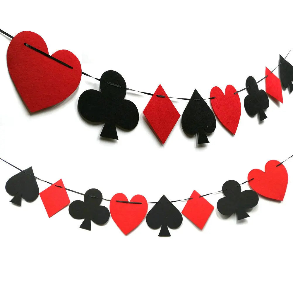 Casino Poker Anniversaire Theme Fête Décorations Casino Happy Anniversaire Bannière Poker Guirlande pour Casino Nuit Poker Events Accessoires