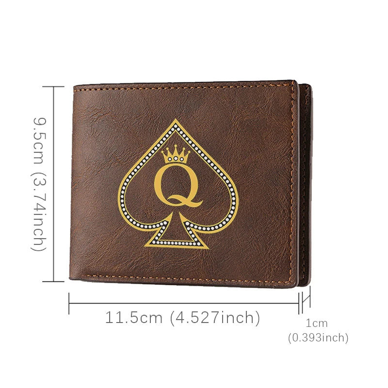 Queen of Pique Premium PU Leather Portefeuille pour Homme Slim Lightweight Durable Business Style Elegant Design